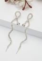Silver Serpent Drop Earrings, Image 2 of 5