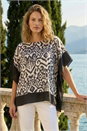 Black Mono Printed Tunic Top, Image 1 of 3