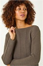 Brown Melange Chevron Knit Jumper, Image 3 of 5