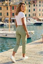 Khaki Cotton Stretch Chino Trousers, Image 2 of 3