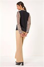 Natural  Contrast Animal Print Mesh Stretch Top, Image 3 of 5