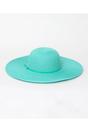 Turqouise Porto - Wide Brim Straw Floppy Hat - Pale Turquoise, Image 1 of 1