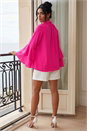 Cerise Frilled Sleeve Tie Front Top, Image 3 of 4
