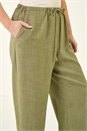 Khaki Petite Pull On Woven Trouser, Image 5 of 5