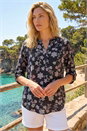 Pink Floral Textured Puff Print Shirt, Image 1 of 4