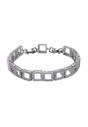 Silver Diva Hollow Square Chain Bracelet, Image 1 of 5