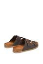 Brown XY LONDON Brown 'Star' Double Strap Buckle Up Summer Slip On Flat Sandals, Image 6 of 6