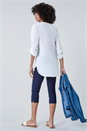 Ivory  Longline Tunic Stretch Blouse, Image 3 of 5