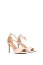 Beige Stiletto Heel Open Toe Sandals With Ankle Strap, Image 3 of 6