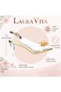 Gold Women’s Crystal Heel Sandals - Mira 01, Image 3 of 7