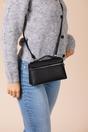 Black Faux Leather Crossbody Bag, Image 3 of 5