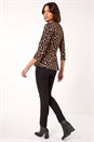 Stone Spot Print V-Neck Tie Detail Top, Image 3 of 5