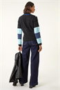 Blue Metallic Colour Block Knit Jumper, Image 3 of 5