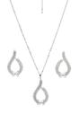 Silver Ethereal Bow-shaped Earrings and Necklace set, Image 1 of 7