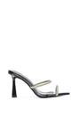 Black 'Ava' Perspex High Heel Mules with Crystal Detail, Image 1 of 6