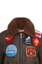 Brown Infinity Leather Brown A2 Top Gun Leather Bomber Jacket-Springs, Image 6 of 8