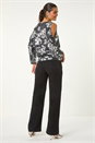 Silver Sparkle Foil Blouson Stretch Top, Image 3 of 5