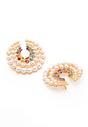 White Pearl Swirl Hoop Earrings, Image 3 of 5