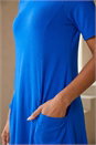 Royal Blue Pocket Detail Tunic Top, Image 4 of 4