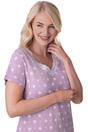 Lilac Floral Dot Print Cotton Nightdress, Image 5 of 5