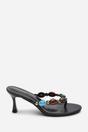 Black Electra Jewel Embellished Heeled Sandals, Image 2 of 6