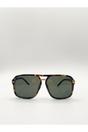 Brown Tortoiseshell Navigator Sunglasses, Image 1 of 2