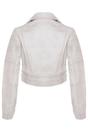 White Cropped Brando Leather Biker Jacket, Image 5 of 7