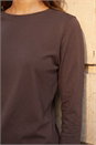 Chocolate Long Sleeve Jersey Top, Image 4 of 4