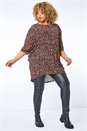 Chocolate Curve Flocked Animal Top, Image 1 of 5
