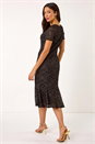 Bronze Lace Detail Stretch Midi Dress, Image 3 of 5