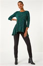 Green Floral Paisley Print Tunic, Image 2 of 5