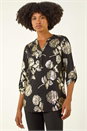 Gold Floral Foil Print Shirt, Image 4 of 5