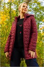 Red Hooded Quilted Puffer Coat, Image 1 of 3