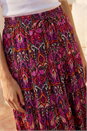 Black Abstract Print Tiered Skirt, Image 4 of 4