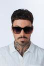 Black Square Sunglasses in Black Leopard, Image 7 of 8