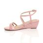 Light Pink AJVANI Light Pink Mid Wedge Heel Crossed Straps Sandals, Image 3 of 6