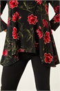 Red Floral Puff Print Tunic Top, Image 5 of 5