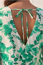 Green Floral Print Smock Dress, Image 4 of 4