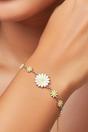 White Sun Flower Charms Summer Indie Boho Daisy Floral Adjustable Bracelet, Image 2 of 2