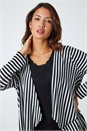 Black Stripe Cardigan & Lace Vest Stretch Top, Image 4 of 5