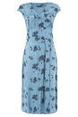 Blue Floral Print Utility Midi Dress, Image 4 of 4