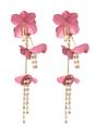 Pink AVANT-GARDE PARIS Pink Long Blue Floral Earrings, Image 1 of 5
