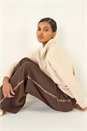 Stone Fluffy Zip Front Knit Jumper, Image 2 of 5