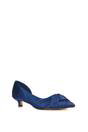 Navy XY LONDON Navy 'Freya' Pointed Toe Kitten Low Heel Classic Bridal Shoe Pumps, Image 2 of 6