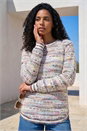Lilac Space Dye Curved Hem Knit Jumper, Image 2 of 4