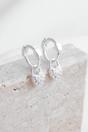 Silver Sterling Silver CZ Heart Huggie Hoop Earrings, Image 1 of 3