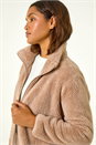 Taupe Soft Sherpa Fleece Jacket, Image 1 of 6