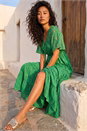 Green Petite Boho Shimmer Maxi Dress, Image 1 of 4