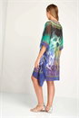 Emerald Tropical Print Diamante Kaftan, Image 2 of 4