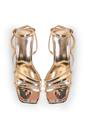 Gold Robin Gold Strappy Square Toe Mid Heels, Image 2 of 4